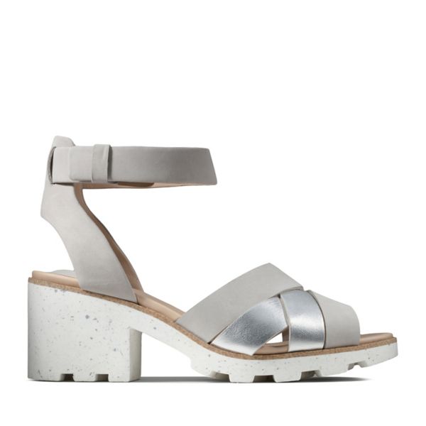 Clarks Womens Rene Daisy Sandals Silver | CA-1489562